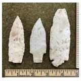 3 Flint Indian Artifacts