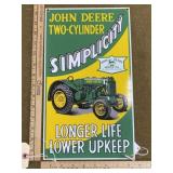 John Deere Porcelain Enameled Sign