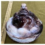 Westmoreland Slag Bird/Egg Dish