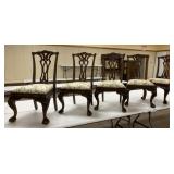 5 Tapestry Seat Claw Foot Dining Chairs
