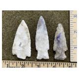 3 Flint Indian Artifacts
