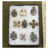 9 Flint Indian Decorative Pieces