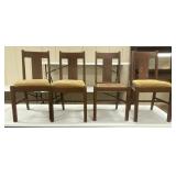 4 - Mission Oak T-Back Chairs