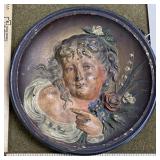 Painted Metal Wall Plaque