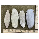 4 Flint Indian Artifacts