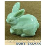 6" Jadeite Covered Rabbit Dish