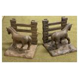 4 1/2" Cast Iron Horse Bookends