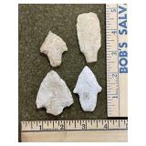 4 Flint Indian Artifacts