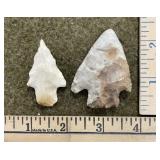 2 Flint Indian Artifacts