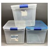 3 Small Totes w/ Lids