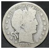 1893 Barber Silver Half Dollar, Better Date