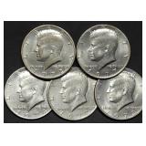 5 Nice 1970s Era Kennedy Half Dollars