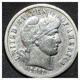 1911 Barber Silver Dime Higher Grade