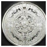 1 Troy Oz .999 Silver Aztec Calendar Round BU
