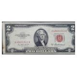 1953 A $2 Red Seal Legal Tender Bank Note Nice