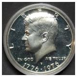 1976 Bicentennial Proof Silver Half Dollar in Caps