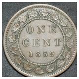 1859 Canada Large Cent, High Grade
