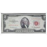 1953 A $2 Red Seal Legal Tender Bank Note Nice