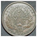 1837 Canada Large Penny Nice