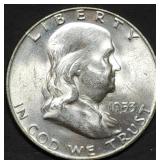 1953-D Franklin Silver Half Dollar Gem BU FBL