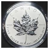 Rare 1998 Canada 10 Troy Oz Silver Maple Leaf MIB
