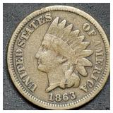 1863 Indian Head Cent Bronze