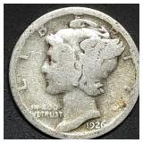 1926-S Mercury Silver Dime, Better Date