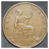1885 Great Britain Half Penny High Grade