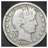 1895 Barber Silver Quarter Nice
