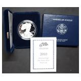 2010 W 1oz Proof Silver Eagle MIB With Cert