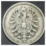 1875 CC Germany 10 Pfennig Coin