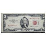 1953 C $2 Red Seal Legal Tender Bank Note Nice