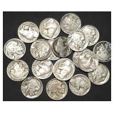 20 Nice Buffalo Nickels from Estate