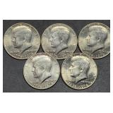 5 BU 1976 Kennedy Bicentennial Half Dollars