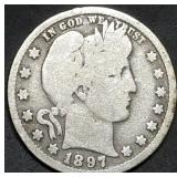 1897-O Barber Silver Quarter, Key Date