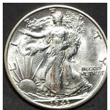 1943-S Walking Liberty Silver Half Dollar Gem BU