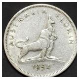 1954 Australia .500 Silver Florin