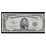 1953 A $5 Silver Certificate Nice Note