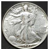 1947 Walking Liberty Silver Half Dollar