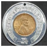 1935 Wheat Cent Locket Pocket Penny Piece