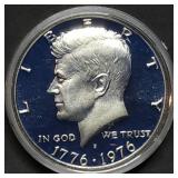 1976 Bicentennial Proof Silver Half Dollar in Caps