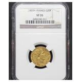 1828 A France Gold 20 Francs NGC VF35