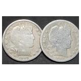 1899 & 1902-O Barber Silver Half Dollars