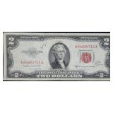 1953 B $2 Red Seal Legal Tender Bank Note Nice