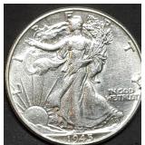 1945 Walking Liberty Silver Half Dollar BU