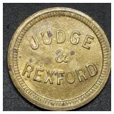 Judge & Rexford Brass Trade Token Nice