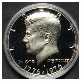 1976 Bicentennial Proof Silver Half Dollar in Caps