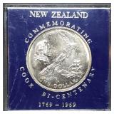 1969 New Zealand Mount Cook Comm. Dollar