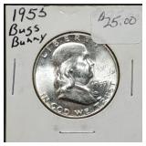1955 Bugs Bunny Franklin Silver Half Dollar BU