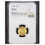 1904 $2.50 Liberty Gold Quarter Eagle NGC  MS65